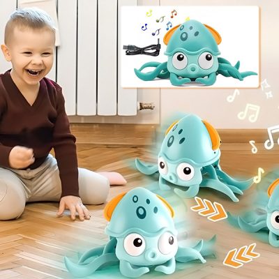 Jucărie interactivă în formă de caracatiță cu muzică și lumini | CRAWLTOPUS