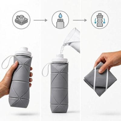 Sticlă de apă pliabilă (600 ml) | FOLDSIP